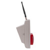 Side view of the evacuator synergy plus wireless site alarm base station showing the antenna and red alarm component