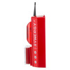 Side view of the evacuator synergy plus wireless call point site alarm showing its red casing and antenna