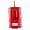 Front view of the evacuator synergy plus wireless call point site alarm first aid device with red casing and visible buttons