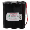 Battery for evacuator synergy+ wireless site alarm automatic heat detector wrapped in black plastic with label visible