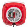 front view of the evacuator synergy+ wireless site alarm automatic heat detector showing internal wiring and components