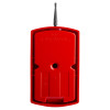 Back view of the synergy plus relay interface showing its red casing and attached black antenna