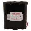 Battery for evacuator synergy+ wireless sounder strobe wrapped in black plastic with white product label visible