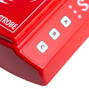 Closeup of buttons labelled A, B and C on an evacuator synergy+ wireless sounder strobe in red casing