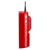 Side view of evacuator synergy+ wireless sounder strobe showing its slim red body and antenna