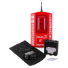evacuator synergy plus wireless sounder strobe with power pack, adapter, screws and mounting plate on white background