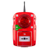 Red Fmcsynptg Evacuator Synergy Wireless Tg Extra Tough Call Point Site Alarm Sounder Strobe showing front view with buttons and antenna