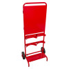 Red angled backboard with double extinguisher trolley holder Fmctf7 Flatpack Double Extinguisher Trolley Backboard Angled