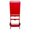 Red Fmctf7 Flatpack Double Extinguisher Trolley Backboard Front with two wheels and metal frame on white background