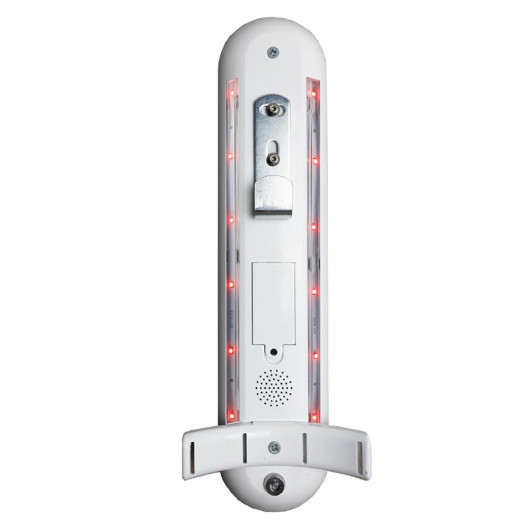 x-alert fire extinguisher bracket with theft alarm and lights