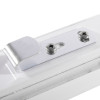 White hook on the x alert fire extinguisher theft alarm wall bracket showing metal clip and screws