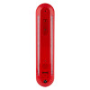 Red x alert fire extinguisher theft alarm wall bracket shown from the front with mounting details visible