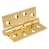 Open frisco ball bearing hinge brass showing both plates and knuckle in detail