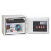 phoenix titan 1281 electronic lock showing an open door and an open drawer with various items inside