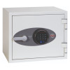Front view of the phoenix titan 1281 fingerprint lock showing the keypad and handle on a white surface