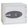 front view of phoenix titan 1281 key lock showing the lock and handle on a grey panel