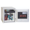 phoenix titan 1282 fingerprint lock with door and drawer open showing contents inside including keys and personal items