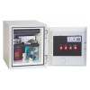 phoenix titan 1282 fingerprint lock shown fully open with keys inside and various items stored within the safe