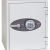 Front view of the phoenix titan 1283 electronic lock showing keypad and handle on a grey panel