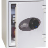 phoenix titan 1283 fingerprint lock on a front door shown ajar with items visible inside