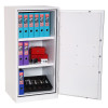 phoenix fire ranger 1511 s1 electronic lock with the door open showing shelves inside with files and boxes