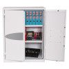 Phoenix fire ranger 1512 s1 electronic lock with one door open showing shelves and contents inside