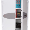 phoenix fire ranger 1512 s1 key lock cabinet with door open showing binders and items inside