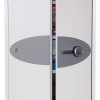 phoenix fire ranger 1513 s1 electronic lock on a white door slightly ajar showing folders inside