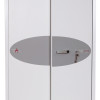 Front door slightly open of the phoenix fire ranger 1513 s1 key lock with key in lockhole