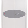Front view of phoenix fire ranger 1513 s1 key lock showing closed white doors with central grey oval and handle with keyhole