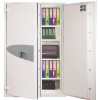 phoenix fire commander pro 1923 electronic lock safe with door partially open showing contents inside