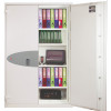 phoenix fire commander pro 1923 key lock safe with door half open showing organised shelves inside
