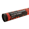 Closeup of fas fire door intumescent acrylic sealant 310ml tube showing black and red label text