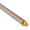 Close-up of the nozzle part of a pu foam applicator gun showing the metal tube and brass fitting