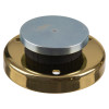 an angled view of the brass decorative door holder