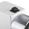 Close-up detail of universal 500n pole magnet showing the black pole and part of the silver cylindrical body