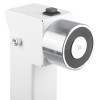Top view of the universal 500n pole magnet 200mm showing the circular magnet attached to a white pole
