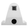 24v 200n standard floor mounted door retainer bracket in white viewed from the front with visible mounting holes