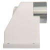 White and silver Gf3840501 24V 500N high force floor mounted door retainer side shown from the side