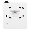 White Gf3870351 Doormouse Wall Mounted Door Retainer 24V 200N showing back with screw and mounting holes visible