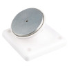 Close-up of Gf3870351 Doormouse Wall Mounted Door Retainer White 24V 200N Magnet showing white base and round metal magnet