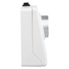 Side view of Gf3870352 Doormouse Wall Mounted Door Retainer in white with silver metal part and black switch on top