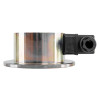marine ip65 magnet shown from single side with metal circular base and attached black plastic component