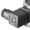 Closeup of Gf590801G008 230V 120N marine magnet showing black connector with text and markings