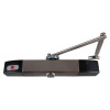Image of Gfagrclbss Agrippa Door Closer Brushed Stainless Steel Angled showing main body and arm mechanism against white background