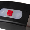 Closeup of the Gfagrclbss Agrippa door closer showing a red button and part of the brushed stainless steel surface