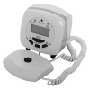 geofire agrippa deaf alart acoustic pillow alarm shown angled with connected pad and coiled cable