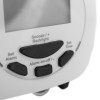 Close-up of buttons on geofire agrippa deaf alart acoustic pillow alarm showing set alarm, snooze, alarm on-off, and set time controls