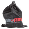geofire agrippa acoustic digital pillow shown inside a black drawstring bag with logo on the front