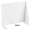 White metal mounting bracket with two vertical rows of holes, shown alongside four bolts with washers and nuts.